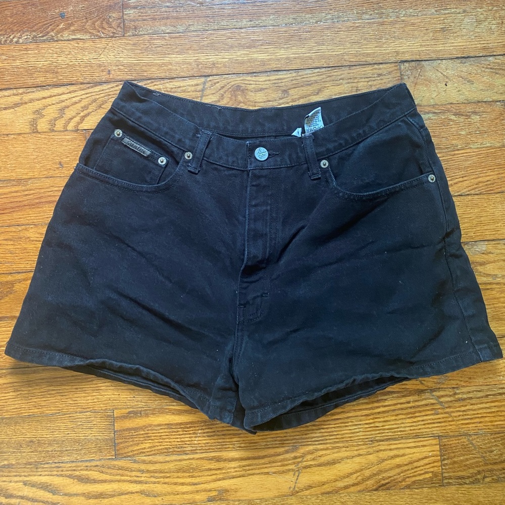 black calvin klein denim shorts